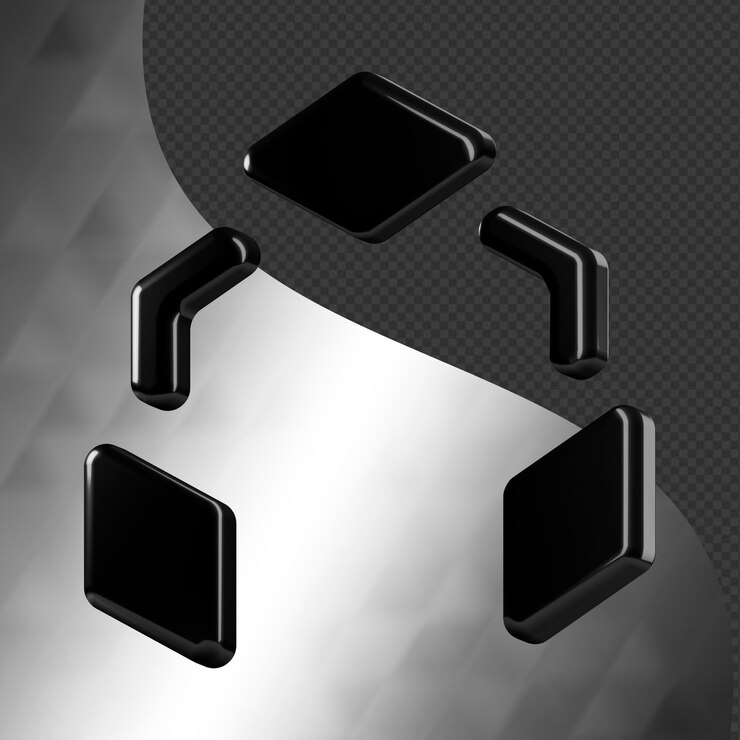 Este es un ícono abstracto 3D bellamente diseñado con una hermosa textura metálica