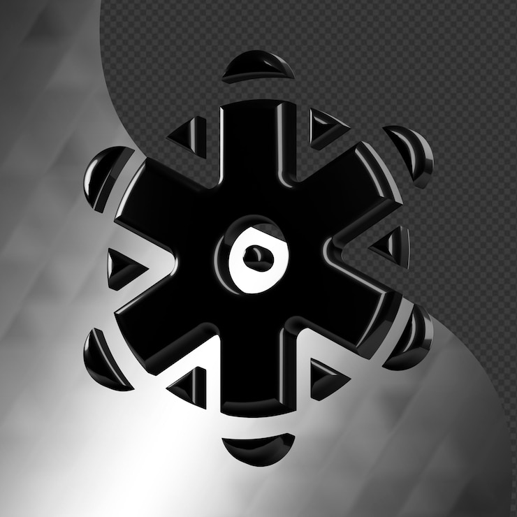 PSD este es un ícono abstracto 3d bellamente diseñado con una hermosa textura metálica