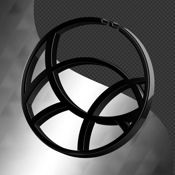 Este es un ícono abstracto 3D bellamente diseñado con una hermosa textura metálica