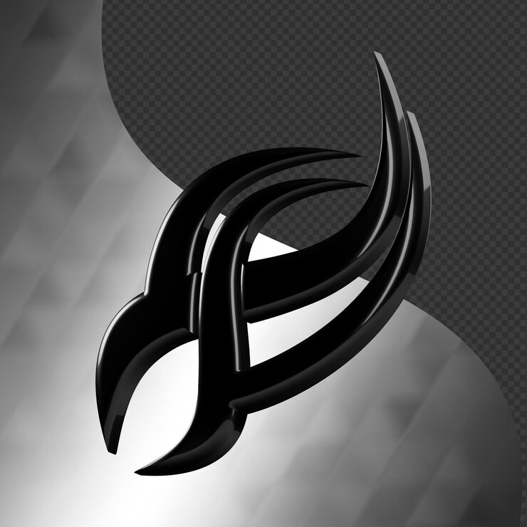 Este es un ícono abstracto 3D bellamente diseñado con una hermosa textura metálica