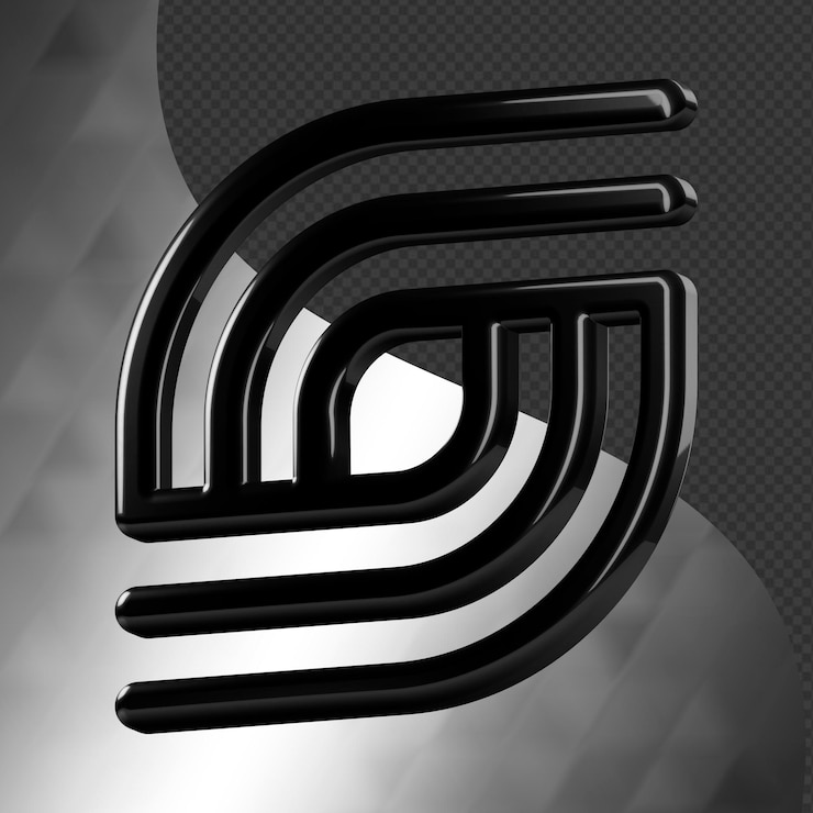 Este es un ícono abstracto 3D bellamente diseñado con una hermosa textura metálica