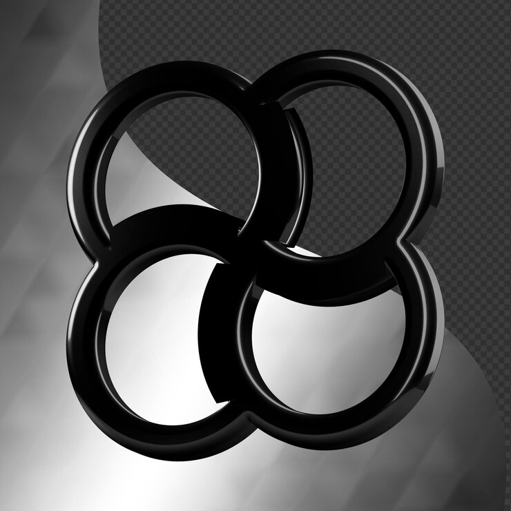 Este es un ícono abstracto 3D bellamente diseñado con una hermosa textura metálica