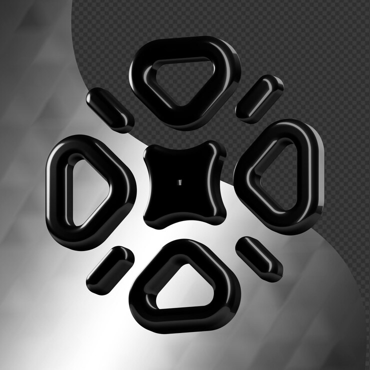 Este es un ícono abstracto 3D bellamente diseñado con una hermosa textura metálica