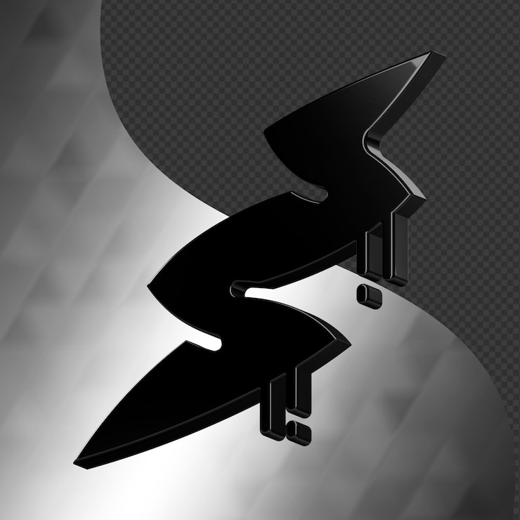 PSD este es un ícono abstracto 3d bellamente diseñado con una hermosa textura metálica