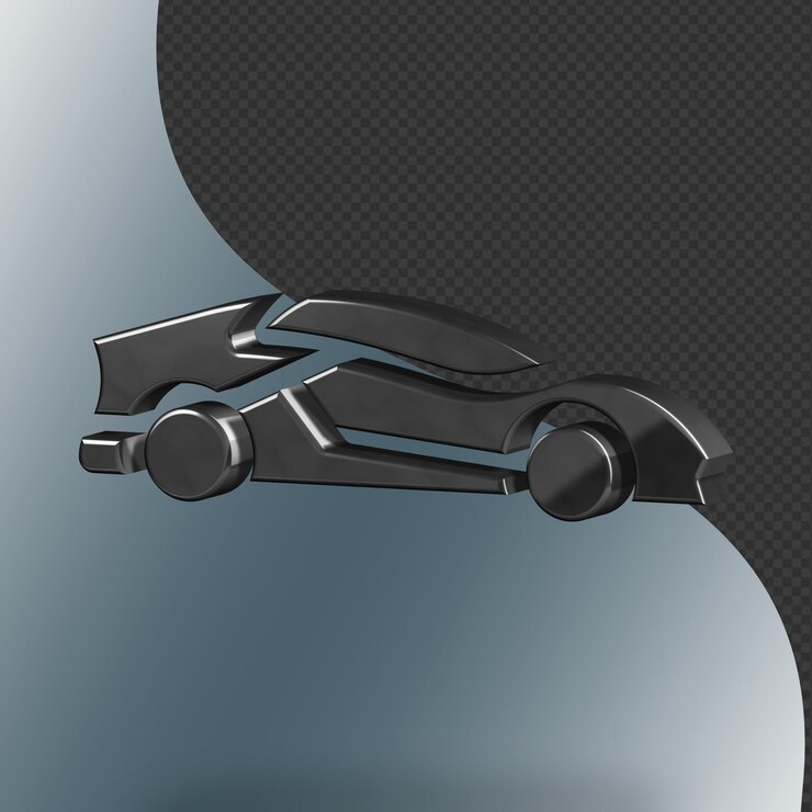 Este es un ícono de automóvil deportivo en 3D bellamente diseñado con una hermosa textura metálica