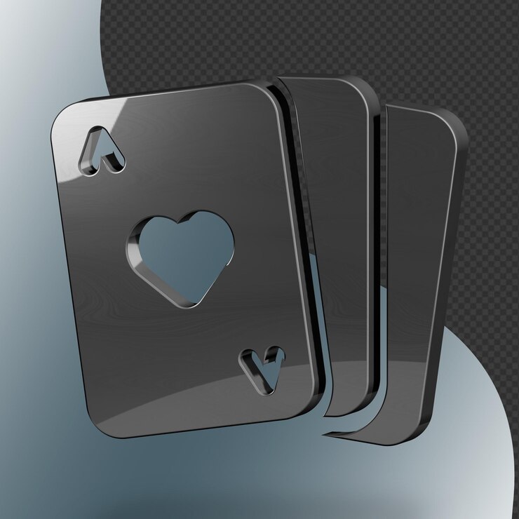 Este es un ícono de juego de cartas 3D bellamente diseñado con una hermosa textura metálica