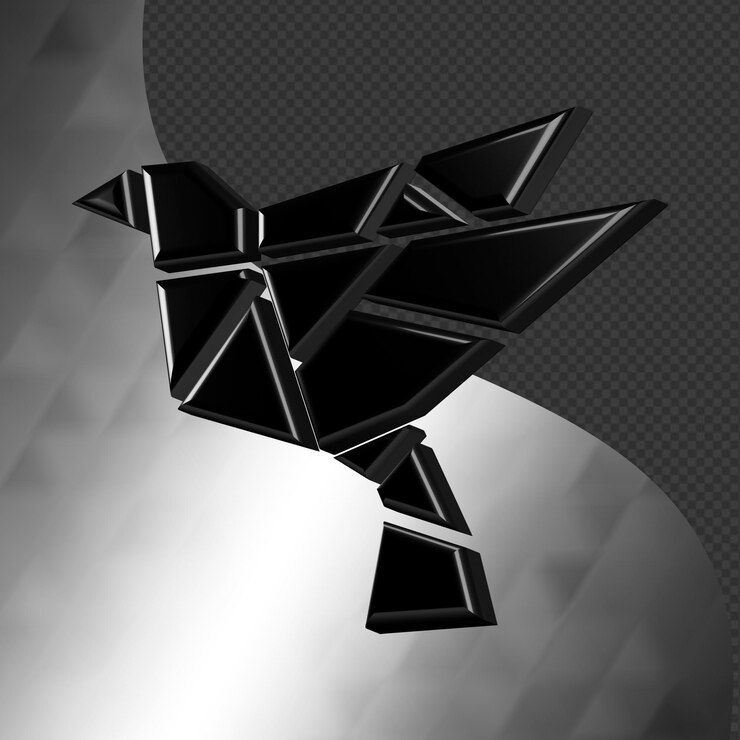 Este es un ícono de origami 3D bellamente diseñado con una hermosa textura metálica.