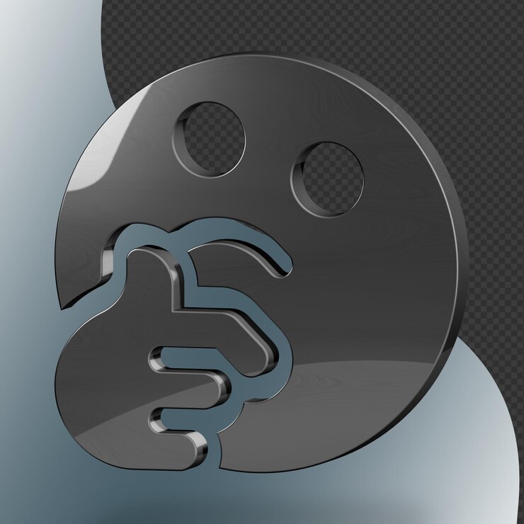 Este es un ícono de pensamiento 3D bellamente diseñado con una hermosa textura metálica