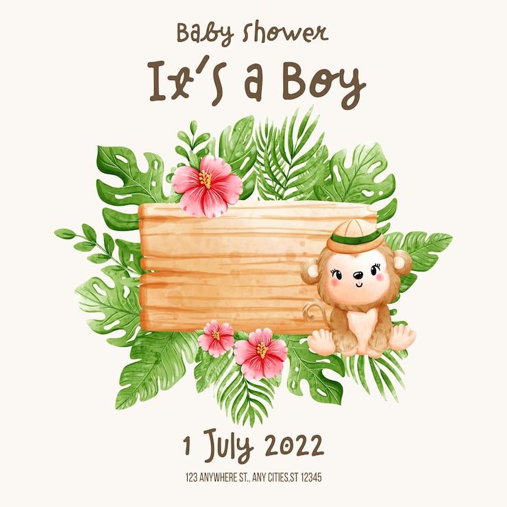 PSD es una plantilla de invitación de baby shower de niño