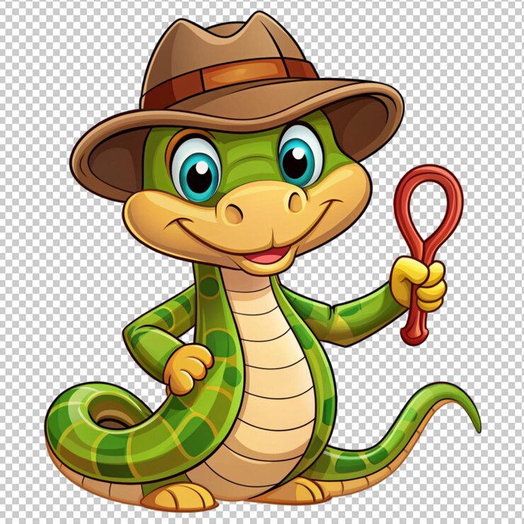 PSD es una serpiente detective de dibujos animados.