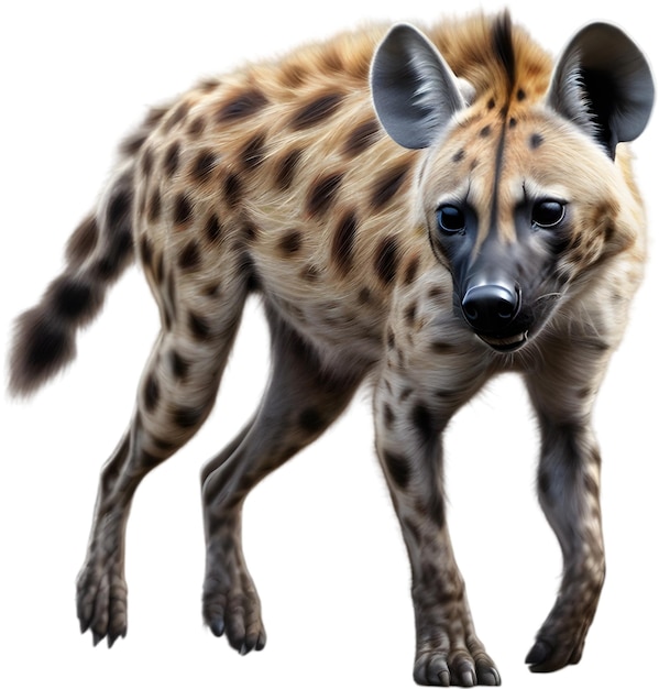 PSD esboço a lápis colorido de uma hiena