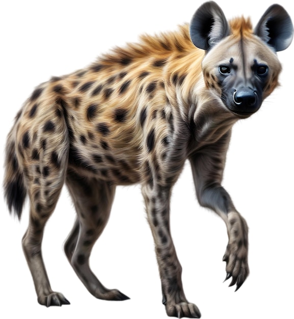 PSD esboço a lápis colorido de uma hiena