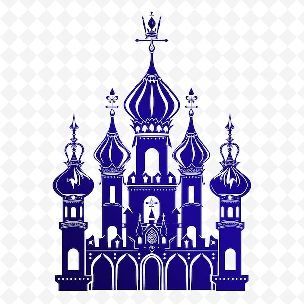 Esboço de palácio com coroas e cetros Coroas empoleiradas em cima Ilustração Frames Decoração Colecção