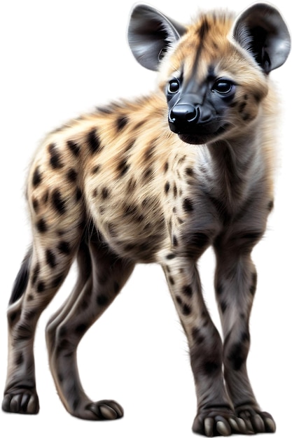PSD esbozo a lápiz de colores de una hiena