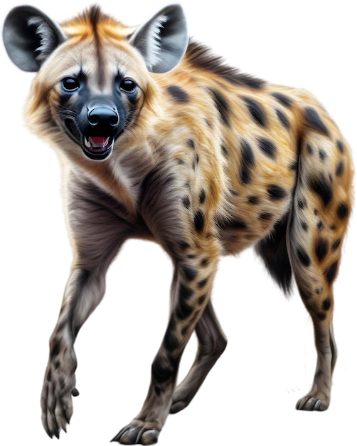 PSD esbozo a lápiz de colores de una hiena