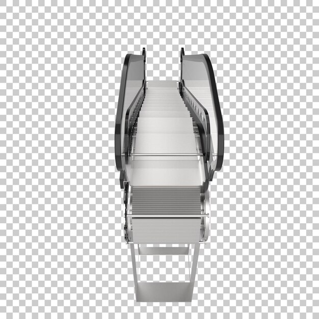 PSD escada rolante única isolada na ilustração de renderização 3d de fundo transparente
