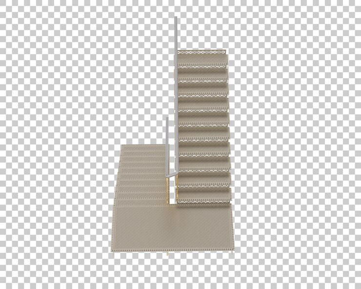 PSD escadas interiores isoladas em fundo transparente ilustração de renderização 3d