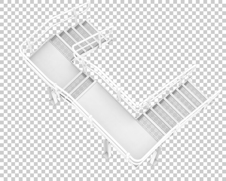 PSD escadas isoladas na ilustração de renderização 3d de fundo transparente