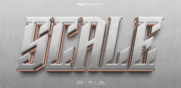 PSD escala de efecto de texto editable en 3d