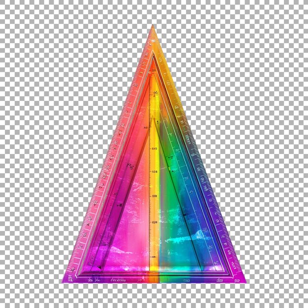Escala de medición triangular de PNG en fondo transparente generada por Ai