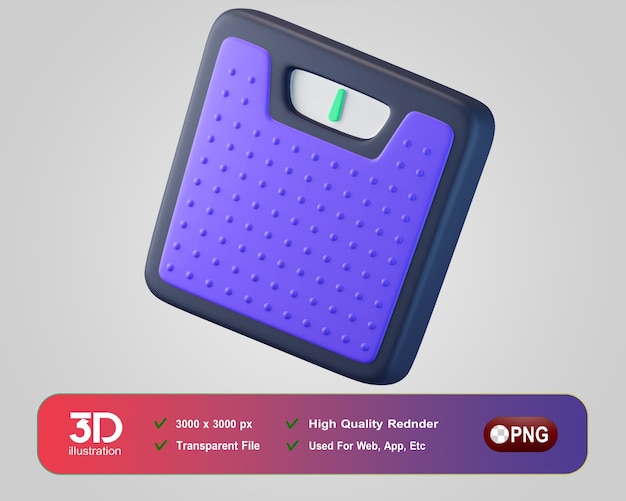 Escala de peso de iconos 3D de fitness y gimnasio