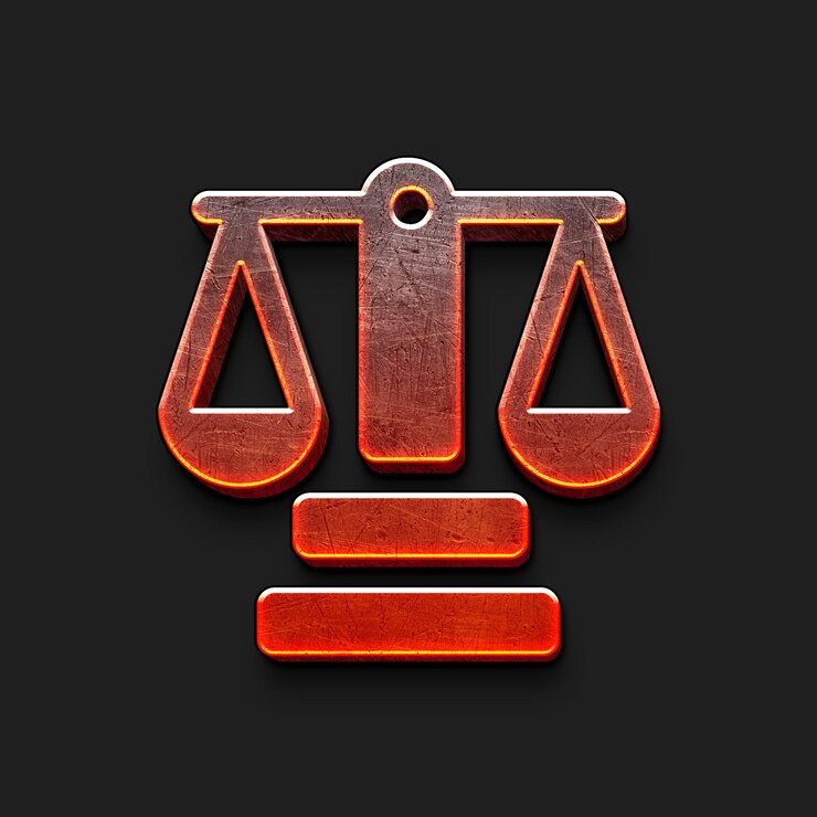 PSD las escalas 3d del icono de la justicia