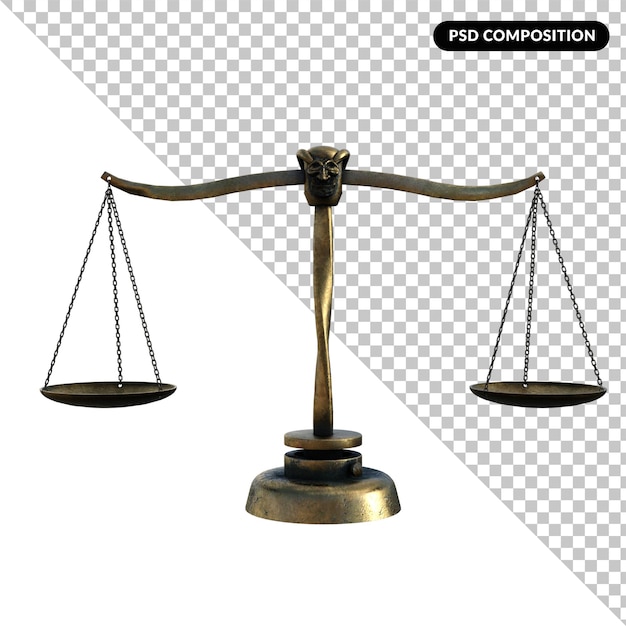 escalas de justicia aisladas 3d