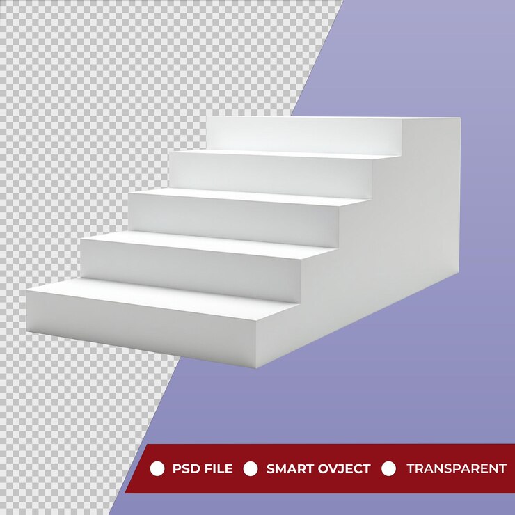 PSD una escalera blanca con un fondo púrpura con un background púrpura