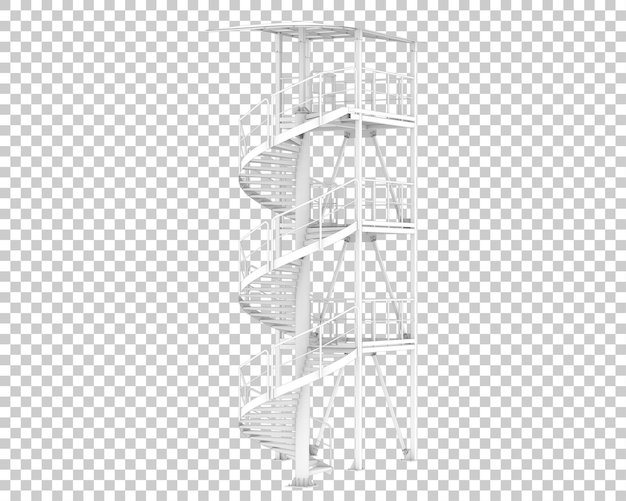 Escalera de caracol aislada sobre fondo transparente Ilustración de renderizado 3d