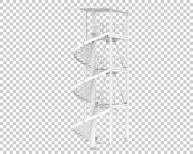 PSD escalera de caracol aislada sobre fondo transparente ilustración de renderizado 3d