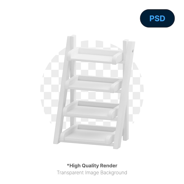 Escalera estante 3d icono premium psd