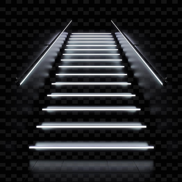 PSD una escalera con una luz en ella y una escalera en el fondo