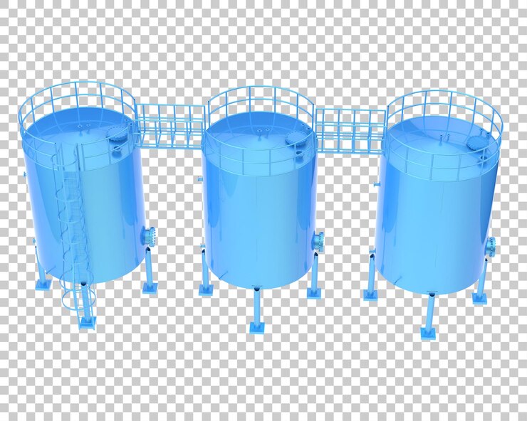 PSD escalera de silo aislada sobre fondo transparente ilustración de renderizado 3d