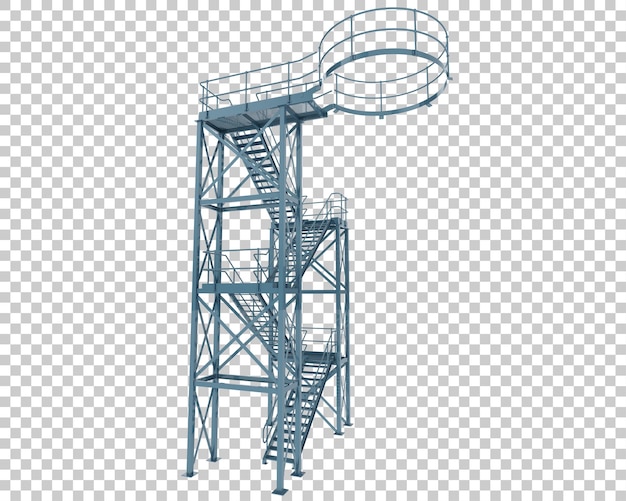 PSD escalera de silo aislada sobre fondo transparente ilustración de renderizado 3d