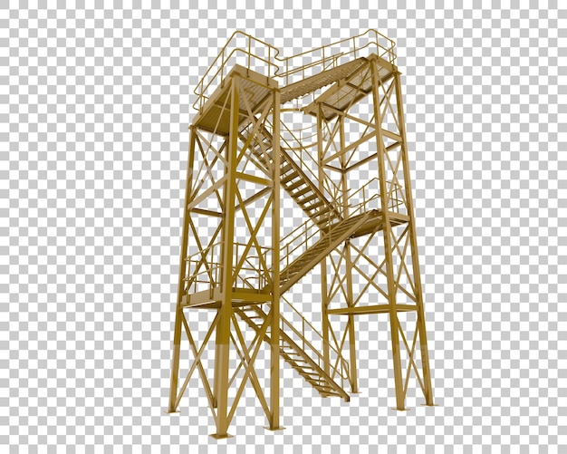 Escalera de silo aislada sobre fondo transparente Ilustración de renderizado 3d