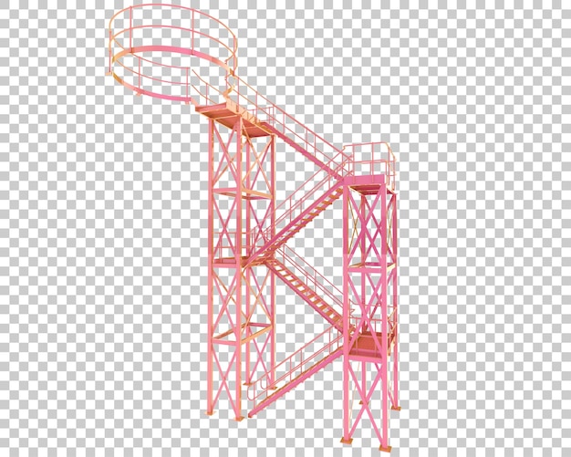 PSD escalera de silo aislada sobre fondo transparente ilustración de renderizado 3d