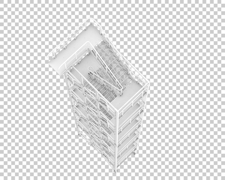PSD escaleras aisladas en un fondo transparente ilustración de renderización 3d