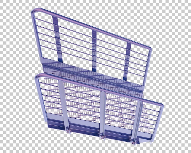 PSD escaleras aisladas en un fondo transparente ilustración de renderización 3d