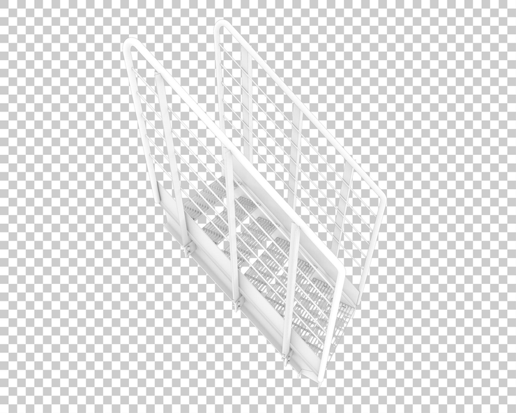 PSD escaleras aisladas en un fondo transparente ilustración de renderización 3d
