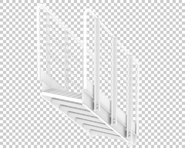 PSD escaleras aisladas en un fondo transparente ilustración de renderización 3d