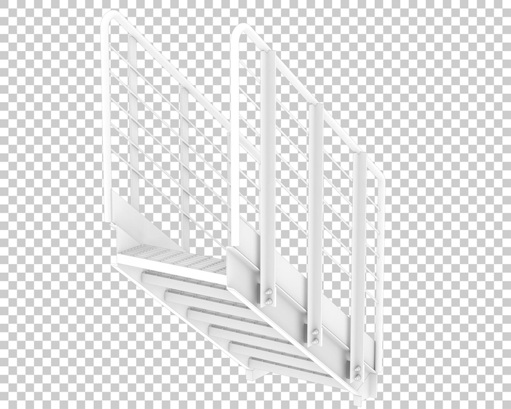 PSD escaleras aisladas en un fondo transparente ilustración de renderización 3d