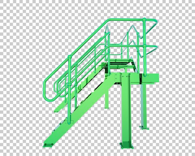 Escaleras aisladas en un fondo transparente Ilustración de renderización 3D