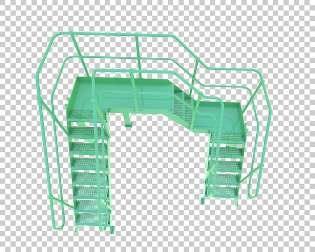 Escaleras aisladas en un fondo transparente Ilustración de renderización 3D