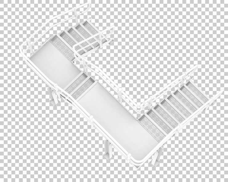PSD escaleras aisladas en un fondo transparente ilustración de renderización 3d
