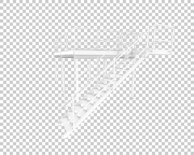Escaleras aisladas en un fondo transparente Ilustración de renderización 3D