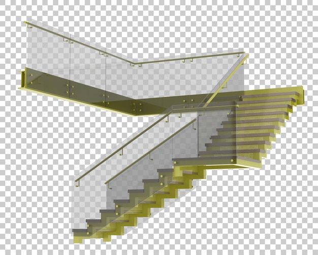 Escaleras aisladas sobre fondo transparente Ilustración de renderizado 3d