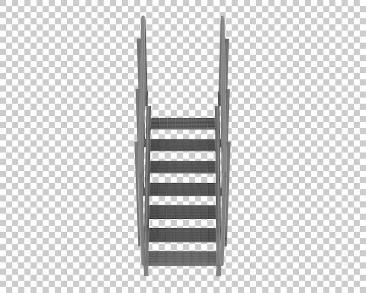 PSD escaleras aisladas sobre fondo transparente ilustración de renderizado 3d