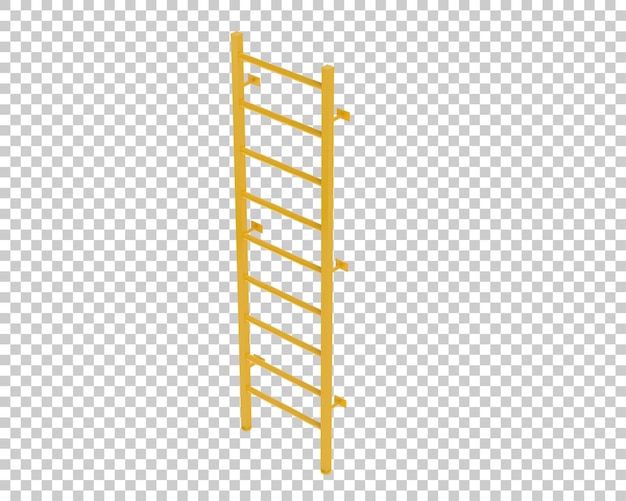 Escaleras de escape de incendios en la ilustración de representación 3d de fondo transparente