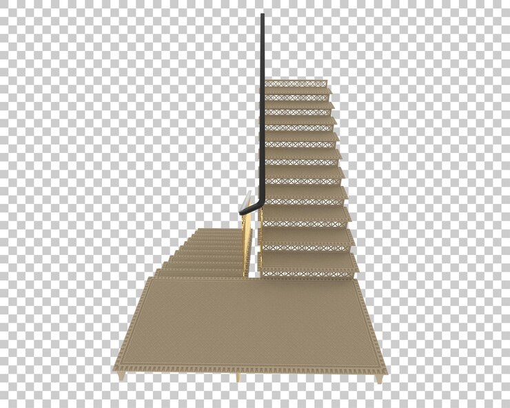 PSD las escaleras interiores aisladas sobre un fondo transparente ilustración de renderización 3d
