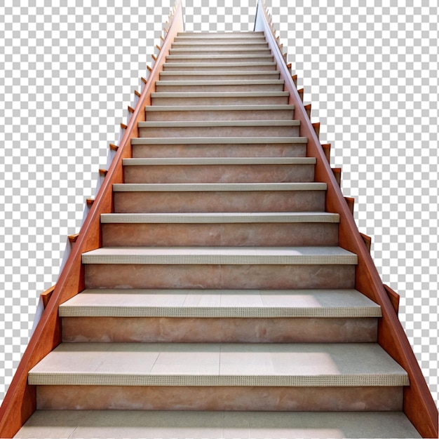 Escaleras de madera sobre un fondo blanco